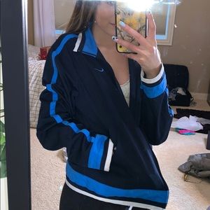 Blue nike retro zip up sweatshirt